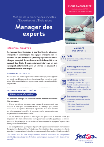 Fiche métier:  Manager des experts