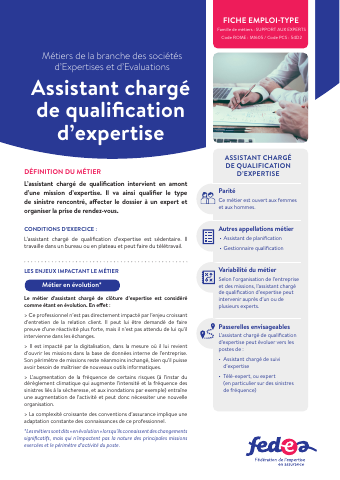 Fiche métier:  Assistant chargé de qualification d’expertise