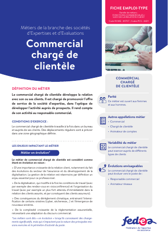 Fiche métier:  Commercial chargé de clientèle 