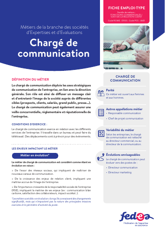Fiche métier:  Chargé de communication 